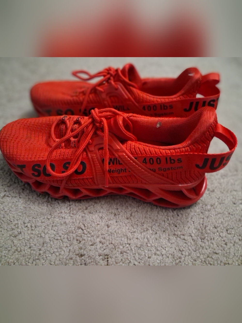 Just So So Size 9 Red& Blk Running Shoes